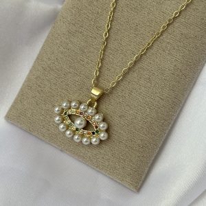 Turkish Eye Charm with Pearls