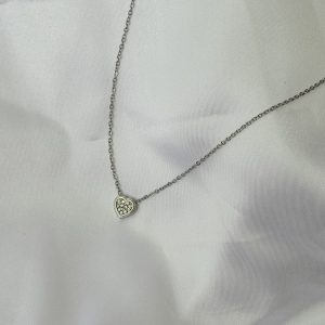 silver heart necklace