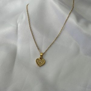 heart and zirconia necklace