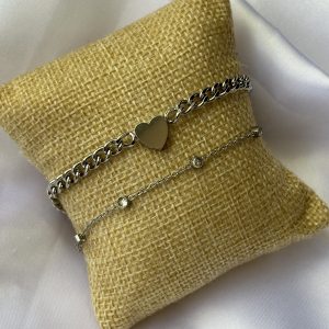 Set of 2 silver bracelets