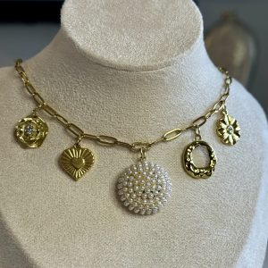 Pearl charm necklace